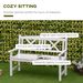 2-Seater Wooden Garden Bench, 4FT Outdoor Patio Loveseat With Unique X-Shape Back For Yard, Lawn, Porch, White_maomaolike.com