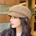 Hot Sale Wool Peaked Beret Women's Season Face-Showing Little Korean Style Knitted Fashion Newsboy British Elegance Painter Cap_maomaolike.com