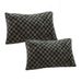 SOGA 2X 30cm Urban Light Luxury Dark Green Checkered Lumbar Throw Pillow_maomaolike.com