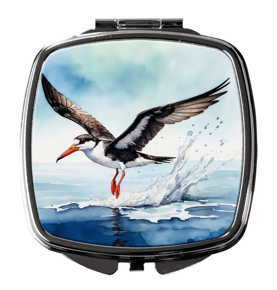 Black Skimmer Compact Mirror Decorative Travel Makeup Mirror For Women Girls Gifts Pocket Makeup Mirror Folding Handheld_maomaolike.com