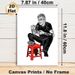 Man Eating Noodles Painting Poster, Bold Graphic Monochrome With Red Accent Poster, Unique Culinary-themed Decor Ideal For Kitchen And Dining Area_maomaolike.com