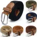 HOT Waist Black Canvas Braided Elastic Woven Leather Wide Hot Metal Stretch Belt for Men_maomaolike.com