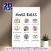 House Rules Painting Poster, Soft-toned Cute Hand-drawn Style Poster, Warm Family Behavioral Guidelines Decor Ideal For Home Living Spaces_maomaolike.com