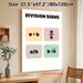 Division Signs Math Educational Painting Poster, Pastel-colored Minimalist Poster, Clear Division Symbols Display To Aid Math Notation Learning_maomaolike.com