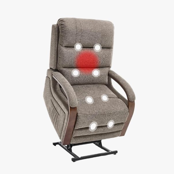 Recliner Chair For Adults, Massage Fabric Small Recliner Home Theater Seating With Lumbar Support, Adjustable Modern Reclining Chair With Padded Seat Backrest For Living Room, Brown_maomaolike.com