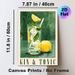 Gin & Tonic Themed Painting Poster, Vibrant Stylized Cocktail Illustration Poster, Refreshing Lemon-mint Drink Design, Ideal For Bar, Kitchen Or_maomaolike.com