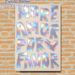 More Amor Por Favor Themed Painting Poster, Iridescent Bubble-style Letter & Heart Graphic Poster, Glossy Iridescent Decorative Piece For Bedroom_maomaolike.com