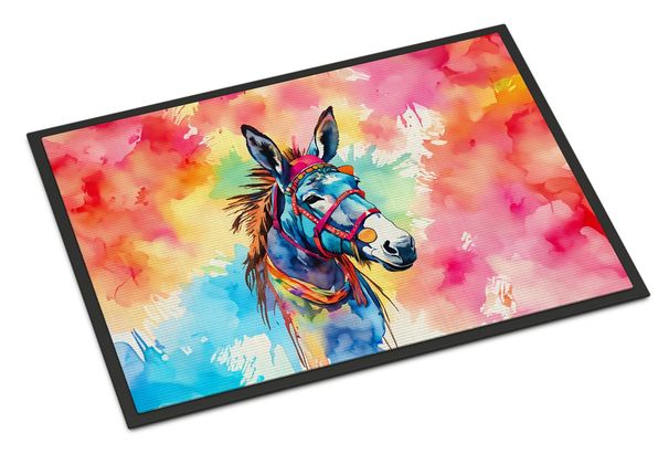 Hippie Animal Donkey Doormat Front Door Mat Indoor Outdoor Rugs For Entryway, Non Slip Washable Low Pile, 24H X 36W_maomaolike.com