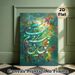 Islamic Calligraphy Painting Poster, Vibrant Oil-Painting Style Floral Backdrop Poster, Elegant Cultural Art Ideal For Living Room, Prayer Space_maomaolike.com