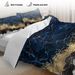 Chic Bedding White Marble Gilded Navy Blue Trendy Printed Design Bed Quilt Set Double 1 Duvet Cover 2 Pillowcases_maomaolike.com