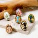 1pc Vintage Brass Charms Gold Color Easter Day Egg Multicolor Flower Enamel Pendant DIY Necklace For Women Jewelry 28mm_maomaolike.com