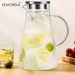 1/2Pcs Transparent Heat-Resistant Glass Cold Kettle And Cups Water Pot With Handle Large Capacity Household Jug_maomaolike.com