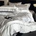 100% Pure High-End Simple Style Brocade Yarn-Dyed Jacquard Embroidery 100-Count Long-Staple Cotton Four-Piece Bedding Set_maomaolike.com