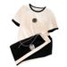 Women's casual knitted suit for women in summer, thin style, fashionable and fashionable, age-reducing wide-leg pants, fashionable two-piece set_maomaolike.com
