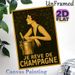 Champagne & Vintage Lady Painting Poster, Elegant Art Deco Style Poster, Retro Dark-toned Design With Graceful Lady And Champagne Bucket, Suitable For_maomaolike.com