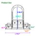 Metal Garden Arch With Gate 79.5'' Wide X 86.6'' High Climbing Plants Support Rose Arch Outdoor Black_maomaolike.com