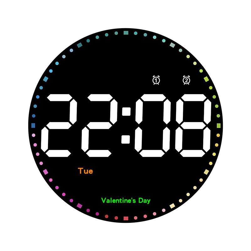 Digital Electronic Perpetual Calendar Living Room Simple Decoration LED Colorful Smart Clock Wall Hanging 6635_maomaolike.com