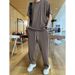 Men's Clothing short sleeved trousers suit men's loose large size cool high end two piece suit for middle aged and young people sports a set of_maomaolike.com