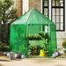 6.5 X 5.6 X 6.2 FT Mini Walk-in Greenhouse Portable Outdoor Warm House For Winter With PE Cover With 2 Double-layer Mesh Screen Windows Roll-up Zippered Door_maomaolike.com