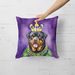 Rottweiler King Of Mardi Gras Throw Pillow Machine Washable, Indoor Outdoor Decorative Pillow For Couch, Bed Or Patio, 18Hx18W_maomaolike.com
