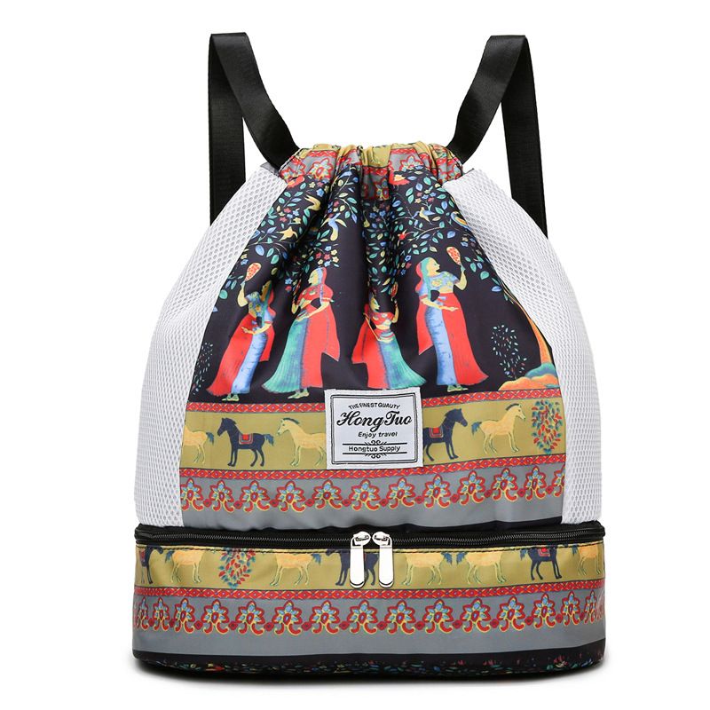 Drawstring Luggage New Style Portable Large Capacity Gym Bag Multifunctional Campus Student Travel Backpack_maomaolike.com