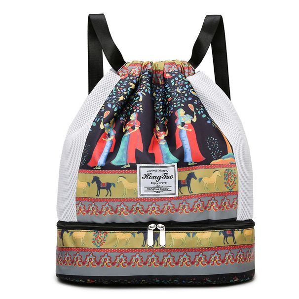 Drawstring Luggage New Style Portable Large Capacity Gym Bag Multifunctional Campus Student Travel Backpack_maomaolike.com