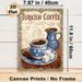 Turkish Coffee Painting Poster, Vintage Ornate Framed Poster, Showcasing Decorated Coffee Cup, Pot, Beans And Delight, Brings Warm Nostalgic Vibe_maomaolike.com