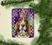 Basset Hound King Of Mardi Gras Porcelain Ornament Christmas Tree Hanging Decorations For Home Christmas Holiday, Rectangle, Gift, Multicolor_maomaolike.com