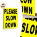 Please Slow Down Themed Painting Poster, Bold High-Contrast Text Poster, Clear Eye-catching Reminder For Neighborhood Streets, Driveways & Roadside_maomaolike.com