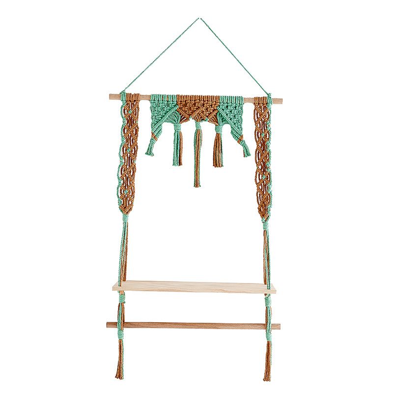 New Colorful Cotton Rope Woven Tapestry Storage Bohemian Decoration Wall Hanging Nordic Style Shelf Living Room_maomaolike.com