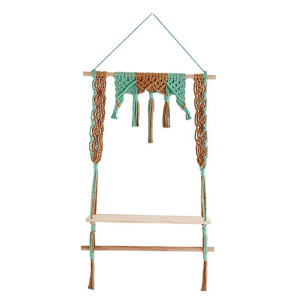 New Colorful Cotton Rope Woven Tapestry Storage Bohemian Decoration Wall Hanging Nordic Style Shelf Living Room_maomaolike.com
