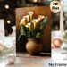 Calla Lily & Cactus Still Life Painting Poster, Realistic Oil-style Still Life Poster, Warm-toned Artwork With Elegant Blooms And Cacti, Ideal For_maomaolike.com