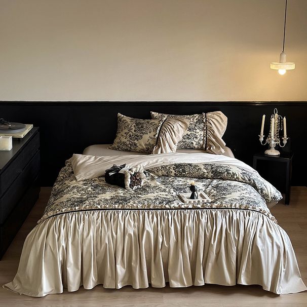 Nordic Boho Heading To Rome︱100-count French Vintage All-cotton Four-piece Set, Pure Long-staple Cotton Romantic Lace_maomaolike.com