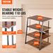 VEVOR 4-Tier AV Media Stand With Power Strips, Corner TV Stand With LED Lights, Height Adjustable Wooden Shelves For DVD Players/Cable Boxes/Games Consoles, Brown_maomaolike.com