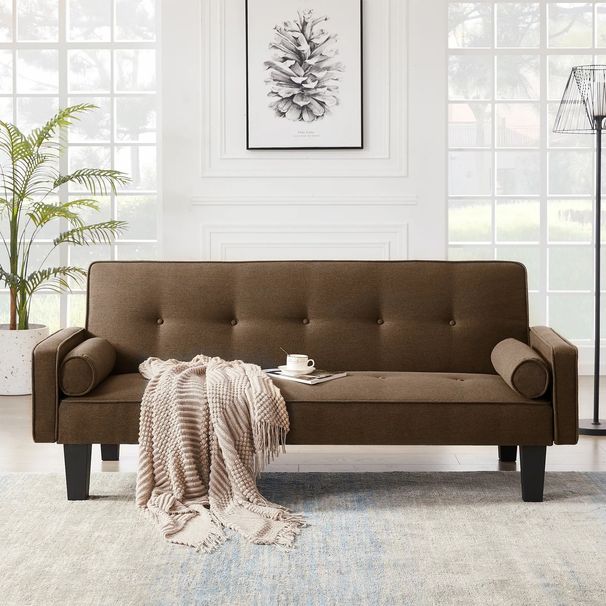 fabric Sofa, Medieval Love Seat Sofa Furniture, With Pillows, Living Room Button Tufted Sofa, Pull Point Design_maomaolike.com