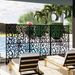 Metal Privacy Screens W3.8Ft X H6Ft Outdoor And Indoor Divider With Free Standing Decorative Privacy Screen For Balcony Patio Garden Room Divider, Black Bird Shape_maomaolike.com