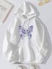 Women's Hoodie Long Sleeve Hoodies & Sweatshirts Printing Pocket Casual Flower Butterfly_maomaolike.com