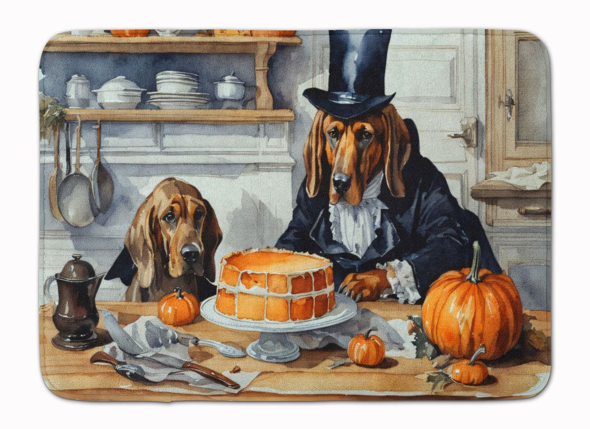 Bloodhound Fall Kitchen Pumpkins Memory Foam Kitchen Mat Machine Washable Anti-Fatigue Mat Cushion Comfort Bath Mat Or Kitchen Rug_maomaolike.com