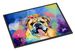 English Bulldog Hippie Dawg Doormat Front Door Mat Indoor Outdoor Rugs For Entryway, Non Slip Washable Low Pile, 24H X 36W_maomaolike.com