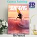 Surfing Themed Painting Poster, Vibrant Sunset Coastal Scene Poster, Features Dynamic Surfer Performing Trick In Pink-hued Waves, Adds Energetic_maomaolike.com