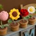 1Pc Hand-knitted Artificial Simulated Flower Potted Plant, Artificial Yarn Crochet Flower Decoration Home Decoration_maomaolike.com