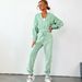 Women's Clothing Solid Color Cardigan Hooded Pants Women's Leisure Fashion Long Sleeve Sweater Set_maomaolike.com