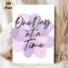 Inspirational Quote Floral Painting Poster, Soft Watercolor-style Light Purple Flower Poster, Warm Encouraging Decor For Bedroom, Living Room And_maomaolike.com
