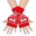 Unisex Christmas gloves Knitted acrylic warm sleeve Snowflake deer festival short gloves wool gloves_maomaolike.com