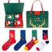 Unisex 4 pairs of Christmas stocking gift box set Santa Snowman cartoon cotton socks Christmas socks Christmas_maomaolike.com