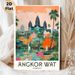 Angkor Wat Themed Painting Poster, Colorful Tropical Waterfront Scene Poster, Travel-inspired Decorative Piece Suitable For Living Room, Bedroom And_maomaolike.com