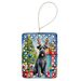 Kerry Blue Terrier Christmas Reindeer Porcelain Ornament Christmas Tree Hanging Decorations For Home Christmas Holiday, Rectangle, Gift, Multicolor_maomaolike.com