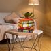 Stained Glass Stacked Books Lamp Resin Crafts Table Lamp_maomaolike.com
