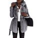 Women's fur coat Women's belted hooded solid color zipper jacket_maomaolike.com
