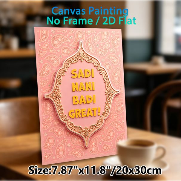 Cultural Typography & Paisley Pattern Painting Poster, Ornate Gold-framed Pink Decorative Poster, Elegant Traditional-inspired Decor Ideal For Living_maomaolike.com